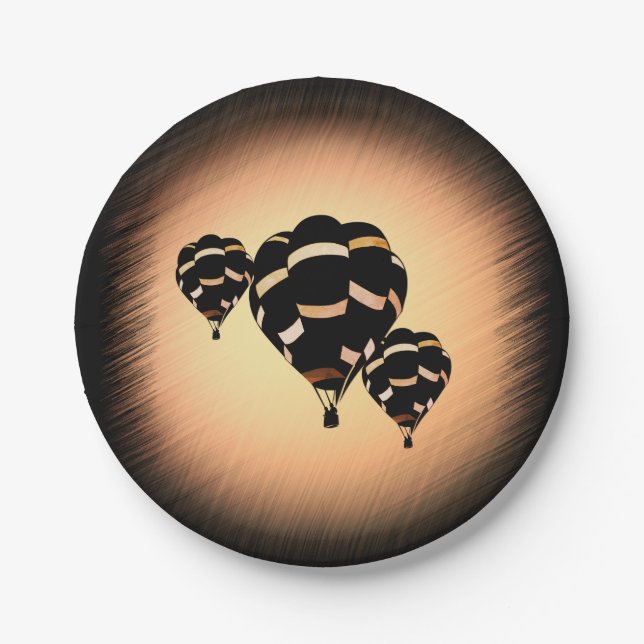 Assiettes En Carton Ballons à air chaud rustique (Devant)