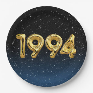Assiettes En Carton Ballons D'Anniversaire 1994 En Étoiles