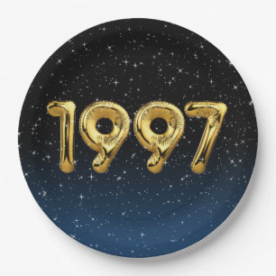 Assiettes En Carton Ballons D'Anniversaire 1997 En Étoiles