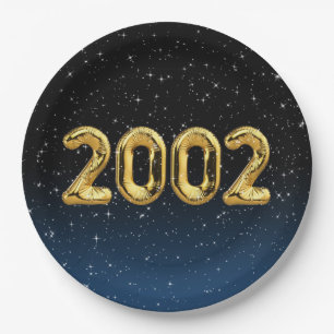 Assiettes En Carton Ballons d'anniversaire 2002 En Stars Plaque de pap