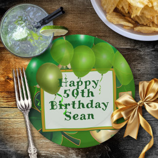 Assiettes En Carton Ballons d'anniversaire irlandais Fête