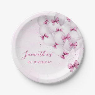 Assiettes En Carton Ballons de cabot rose Plaques de papier d'annivers