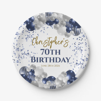 Assiettes En Carton Ballons de la marine du 70e anniversaire