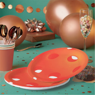 Assiettes En Carton Ballons de Pickleball Orange à la fête de Pickleba