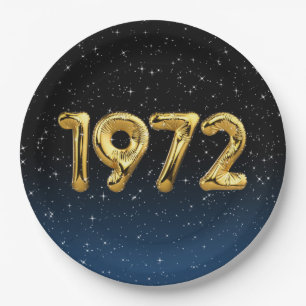 Assiettes En Carton Ballons en forme d'étoiles de l'année de naissance