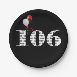 Assiettes En Carton ballons pour la fête des 106 ans