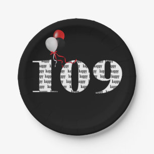 Assiettes En Carton ballons pour la fête des 109 ans