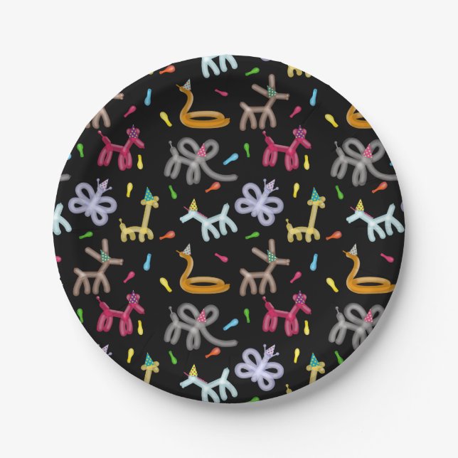 Assiettes En Carton Balloon Animals Kids Birthday Party Theme (Devant)