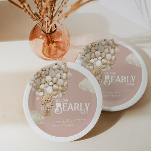 Assiettes En Carton Balloon Ours Teddy Bearly Wait Baby Girl Douche