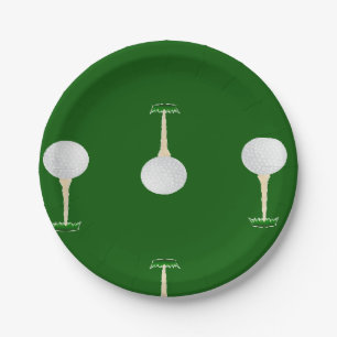 Assiettes En Carton Bals de golf en motif vert