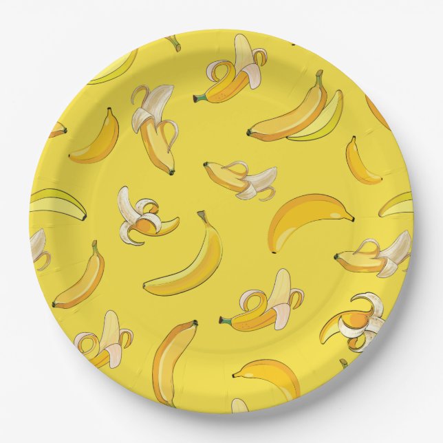 Assiettes En Carton Banana Pattern 4 (Devant)
