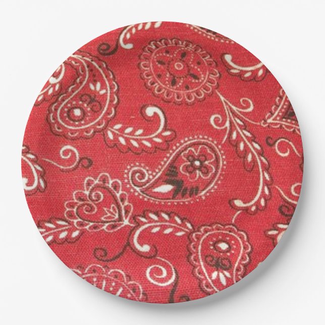 Assiettes En Carton Bandana rouge (Devant)