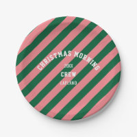 Bande de bonbons rose vert Noël Équipe du matin