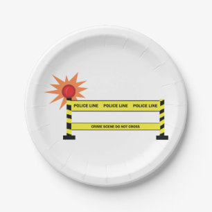 Assiettes En Carton Bande de police Scène de crime Ne pas traverser