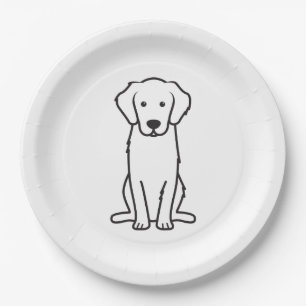 Assiettes En Carton Bande dessinée de chien de golden retriever