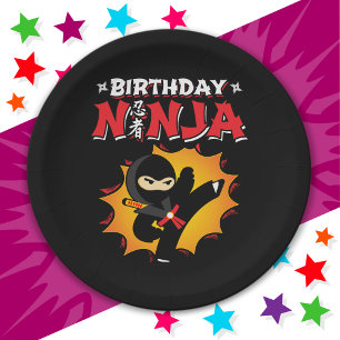 Assiettes En Carton Bande dessinée Style Super fête Anniversaire Ninja