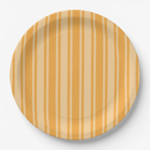 Assiettes En Carton Bandes de bonbons jaunes