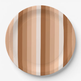 Assiettes En Carton Bandes d'ombre orange brûlées