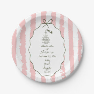 Assiettes En Carton Bandes fantaisistes manuscrites peintes pour maria