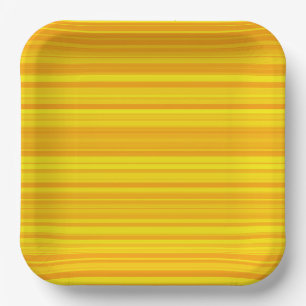 Assiettes En Carton Bandes jaunes orange
