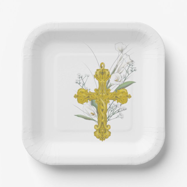 Assiettes En Carton Baptême (Recto)
