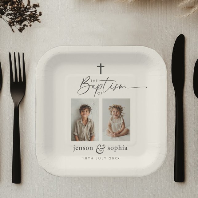 Assiettes En Carton Baptême conjoint 2 photo (Créateur téléchargé)