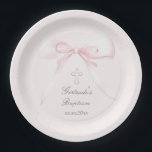 Assiettes En Carton Baptême rose<br><div class="desc">Plaques de papier de baptême</div>