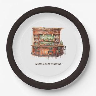 Assiettes En Carton Bar Adulte Anniversaire N'Importe Quel Âge Personn