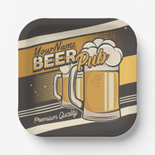 Assiettes En Carton Bar de pub de bière froide Premium personnalisé