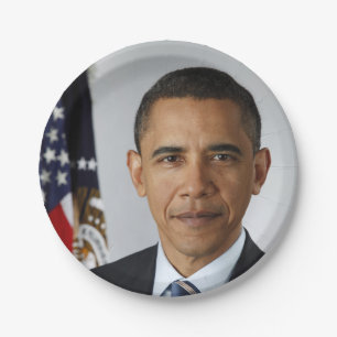 Assiettes En Carton Barack Obama Président américain Portrait de la Ma