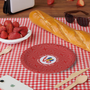 Assiettes En Carton Barbadien Cœur de l'amour Drapeau Saint-Valentin P