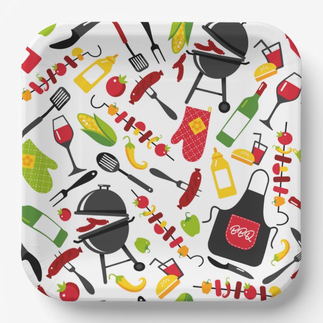 Assiettes En Carton Barbecue  (Recto)