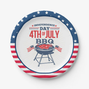 Assiettes En Carton Barbecue 4 juillet Étoiles et bandes