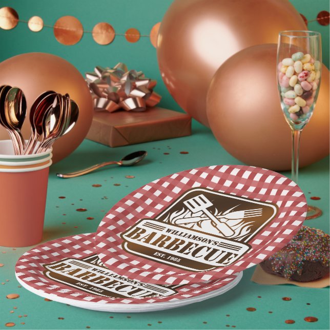 Assiettes En Carton Barbecue personnalisé (Multi)