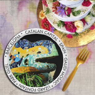 Assiettes En Carton Barcelone, Gaudi - Lizard, Espagne (dîner de fête)