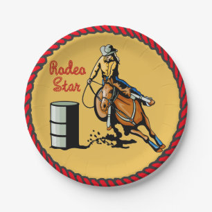 Assiettes En Carton Baril occidental de partie emballant les plaques 