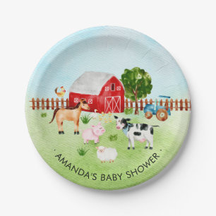 Assiettes En Carton Barne Animaux de ferme Animaux de ferme Plaque de 