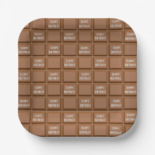 Assiettes En Carton Barre à bonbons au chocolat d'anniversaire