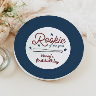 Assiettes En Carton BARRY Rookie de l'année Baseball 1er anniversaire