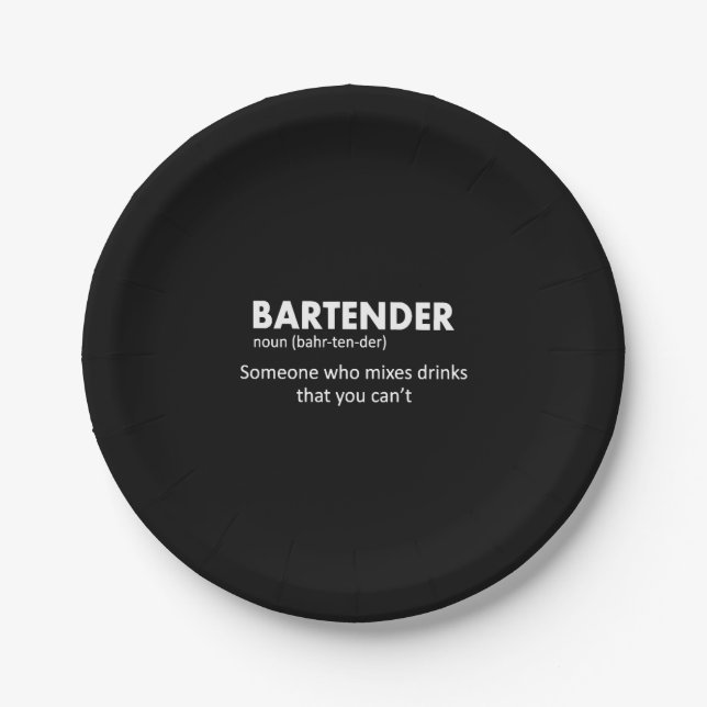 Assiettes En Carton Bartender Funny Bartender Définition Bière Vodka W (Devant)