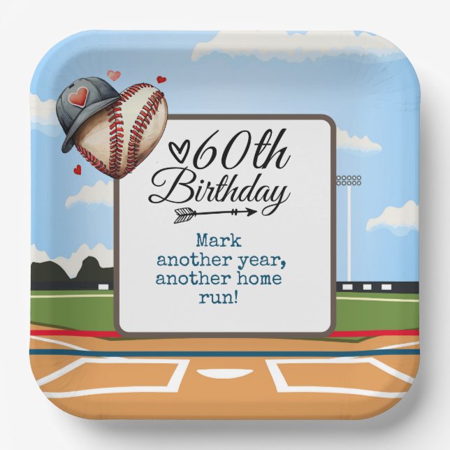 Assiettes En Carton Baseball 60h Anniversaire (Recto)
