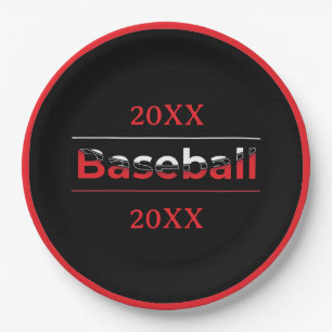 Assiettes En Carton Baseball - Arche géométrique minimaliste Art