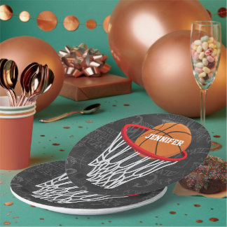 Assiettes En Carton Basket-ball et cerceau de tableau de bord personna