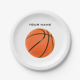Assiettes En Carton Basket-ball Votre nom