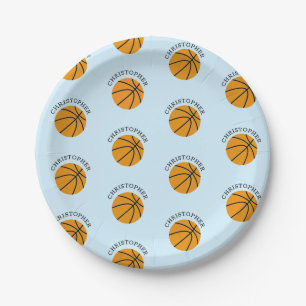 Assiettes En Carton Basketball Kids Party Nom moderne Motif