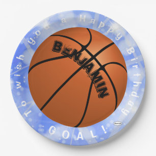 Assiettes En Carton Basketball Plaque papier Anniversaire Thème HAMbyW