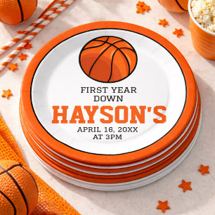 Assiettes En Carton Basketball Première Année Down 1er Anniversaire