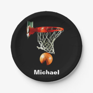 Assiettes En Carton Basketball Remplacez par votre nom