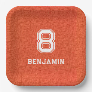 Assiettes En Carton Basketball texturé personnalisé