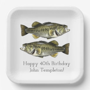 Assiettes En Carton Basse à grande bouche Pêche Anniversaire